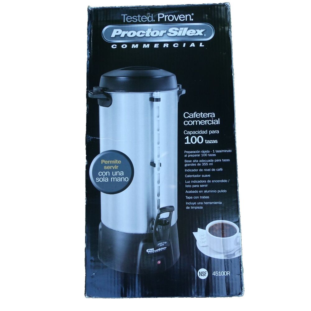Proctor Silex Commercial 45100R Brushed Aluminum Coffee Urn, 100 Cup Capacity